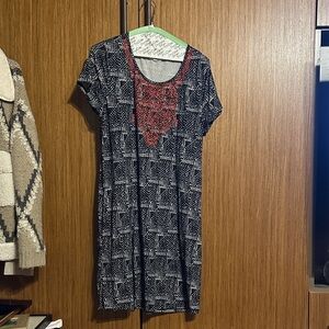 THML Black and Red Geometric Mini Dress